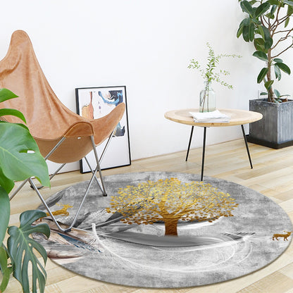 Ptahra B Nature/Leaf/Tree Foldable Round Mat