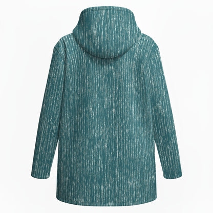 Ptahra Women’s Dark Turquoise Plush Lined Hoodie Jacket