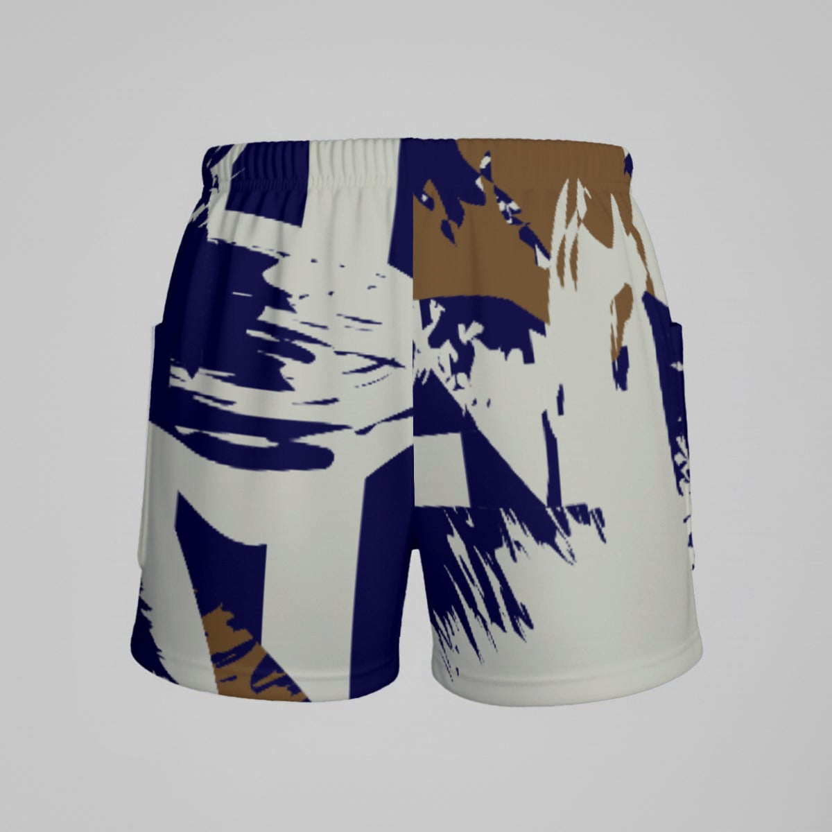 Ptahra Women’s Off White/Navy Blue with Brown Design Sports Dress Set