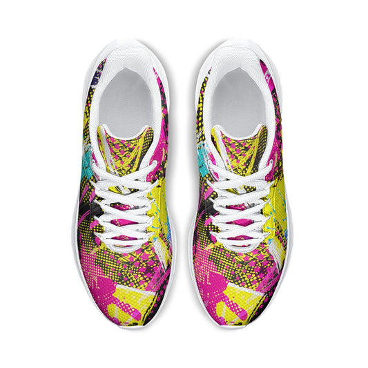 Ptahra B Women's Yellow/Pink Retro Style Road Running Shoes