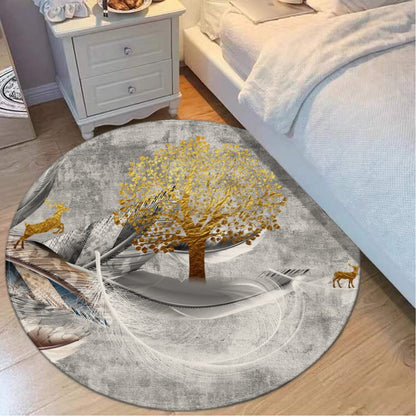 Ptahra B Nature/Leaf/Tree Foldable Round Mat