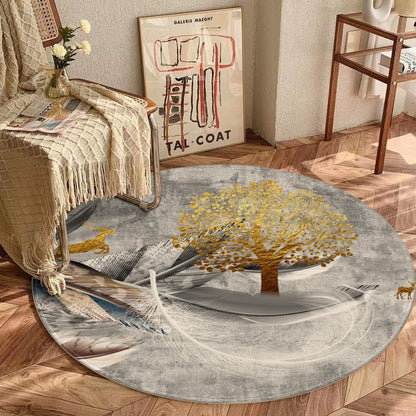 Ptahra B Nature/Leaf/Tree Foldable Round Mat