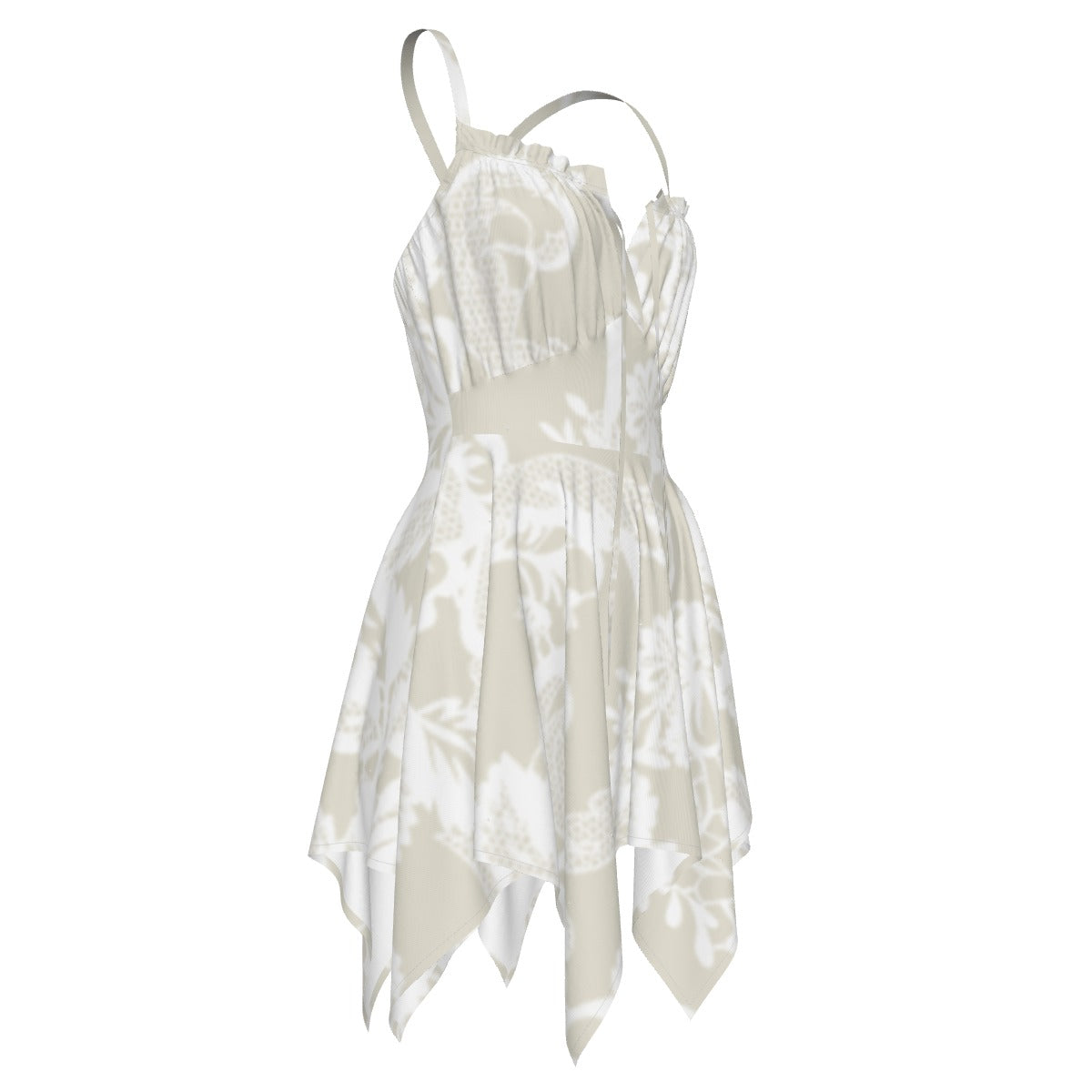 Ptahra B Women's Light Beige/White Floral Slip Dress