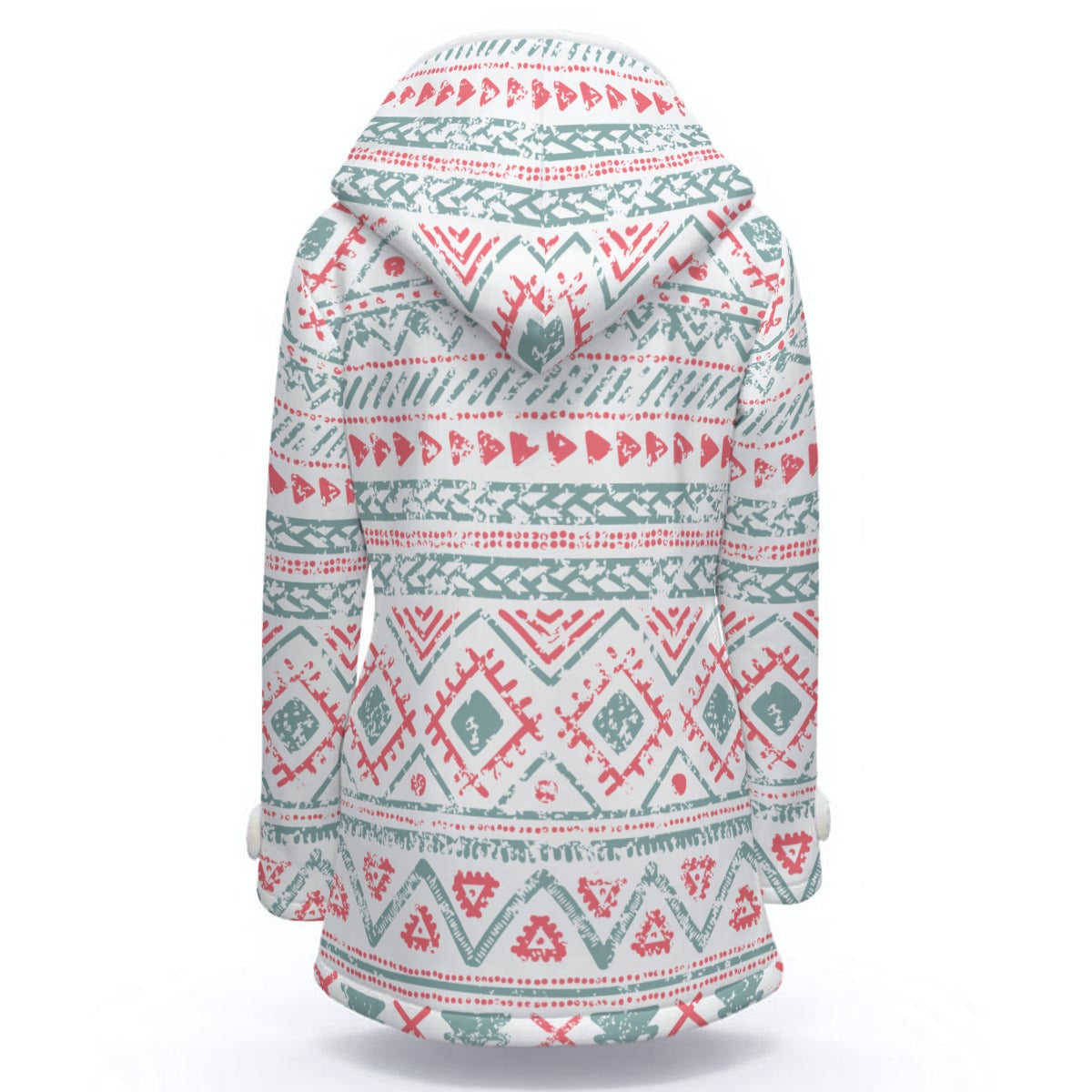 Ptahra Women's Holiday Hooded Double-Breasted Winter Coat With Fleece