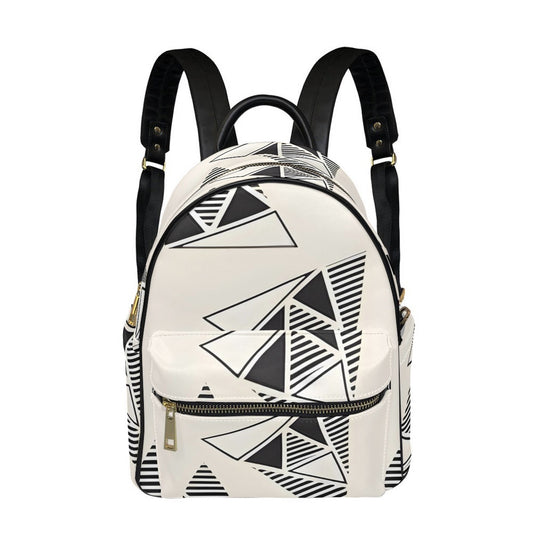 Ptahra B Off White/Black Triangle style Small Size Backpack