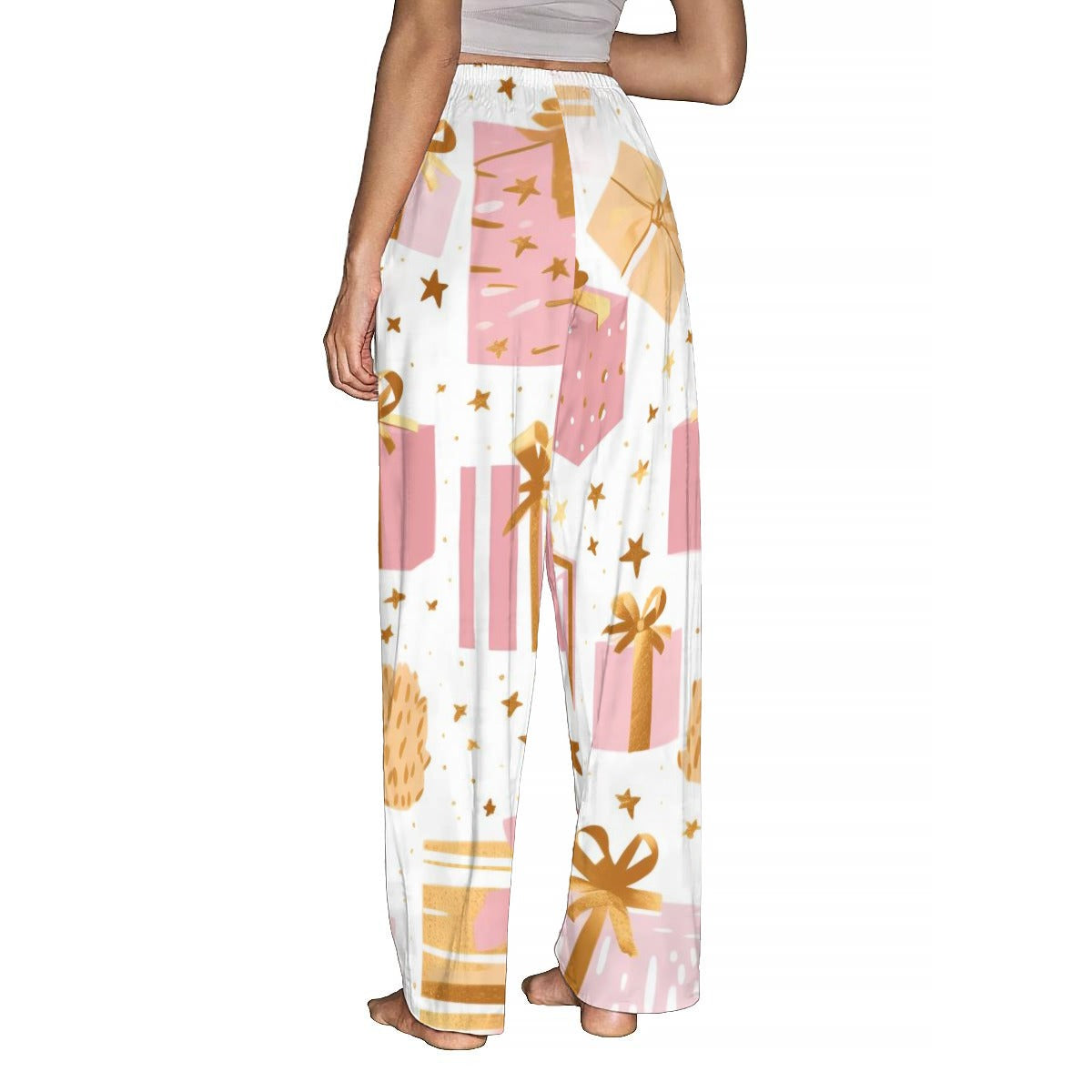 Ptahra Women's Pink Christmas Present's Pajama Pants