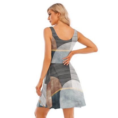 Ptahra B Women's Grey/Brown Modern Tank Vest Dress