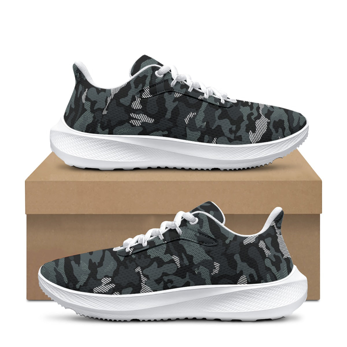 Ptahra B Women's Grey Camo Style Road Running Shoes