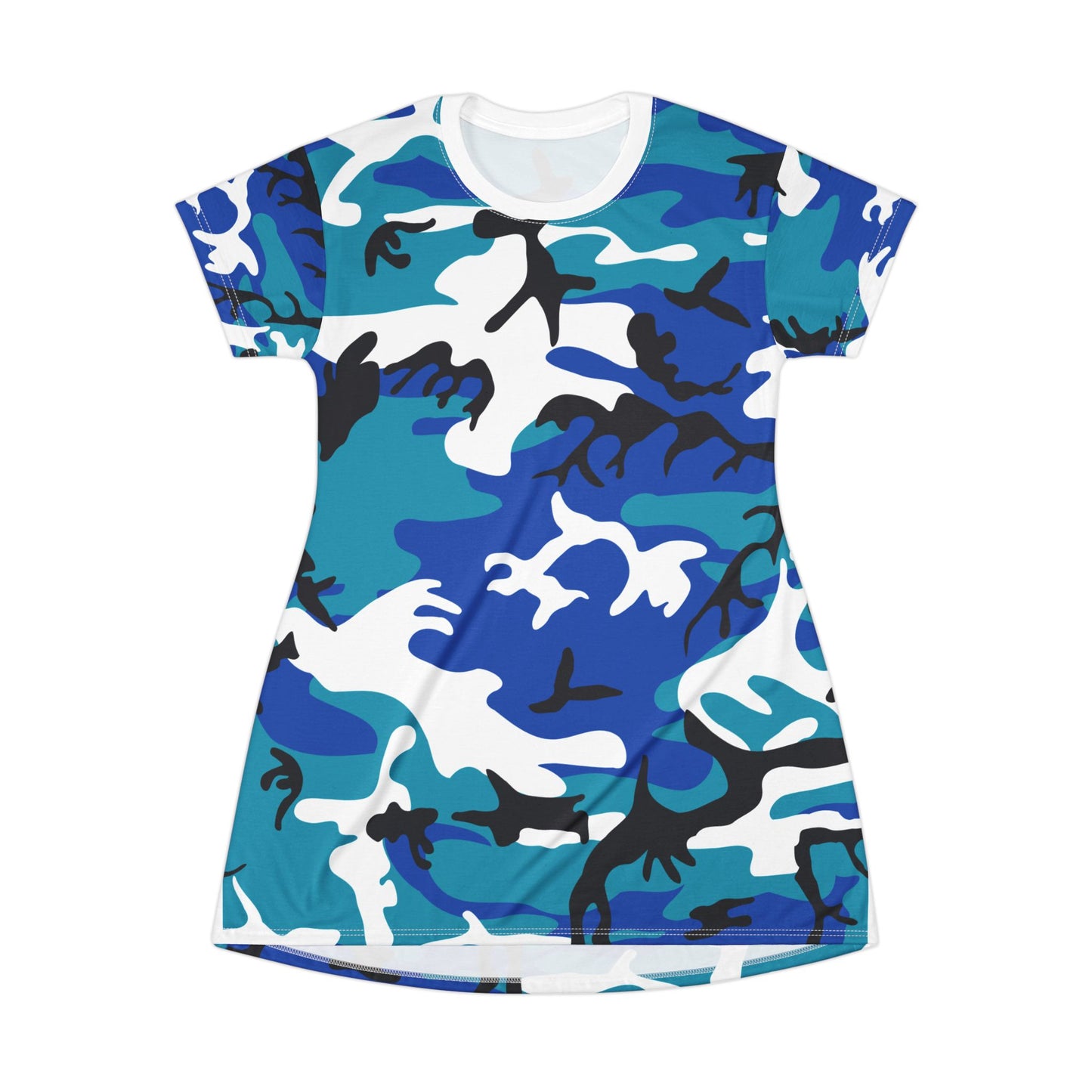 Ptahra B Blue Camo Style T-Shirt Dress
