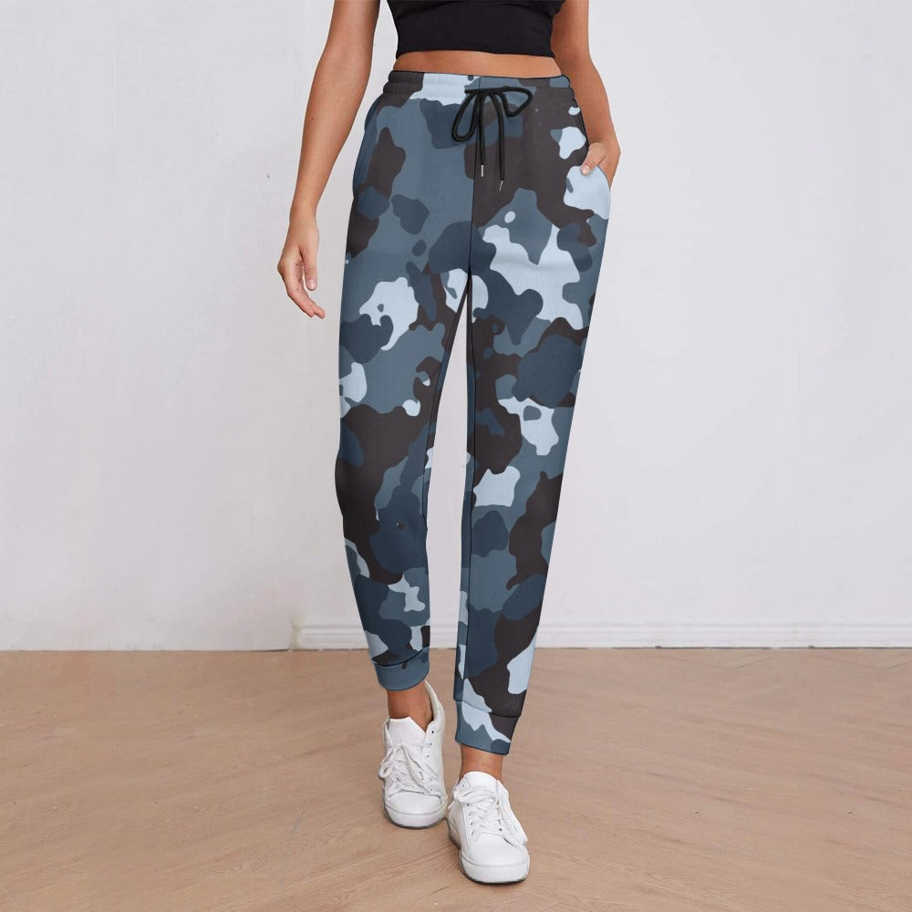 Ptahra B Women's Grey/Black Camo Fully Print Sweatpants