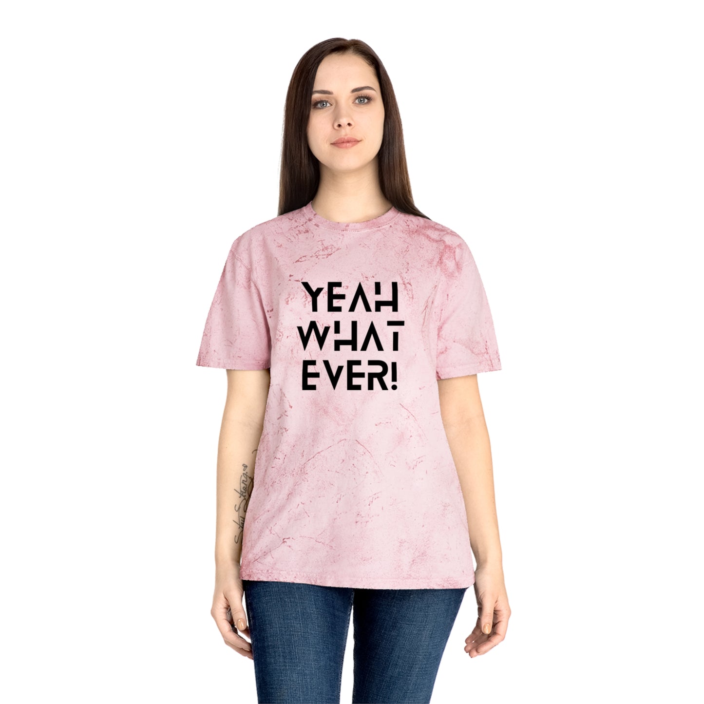 Ptahra Vibrant Statement T-Shirt with 'Yeah Whatever' Design, Trendy Casual Wear, Gift for Friends, Summer Style, Streetwear Essential