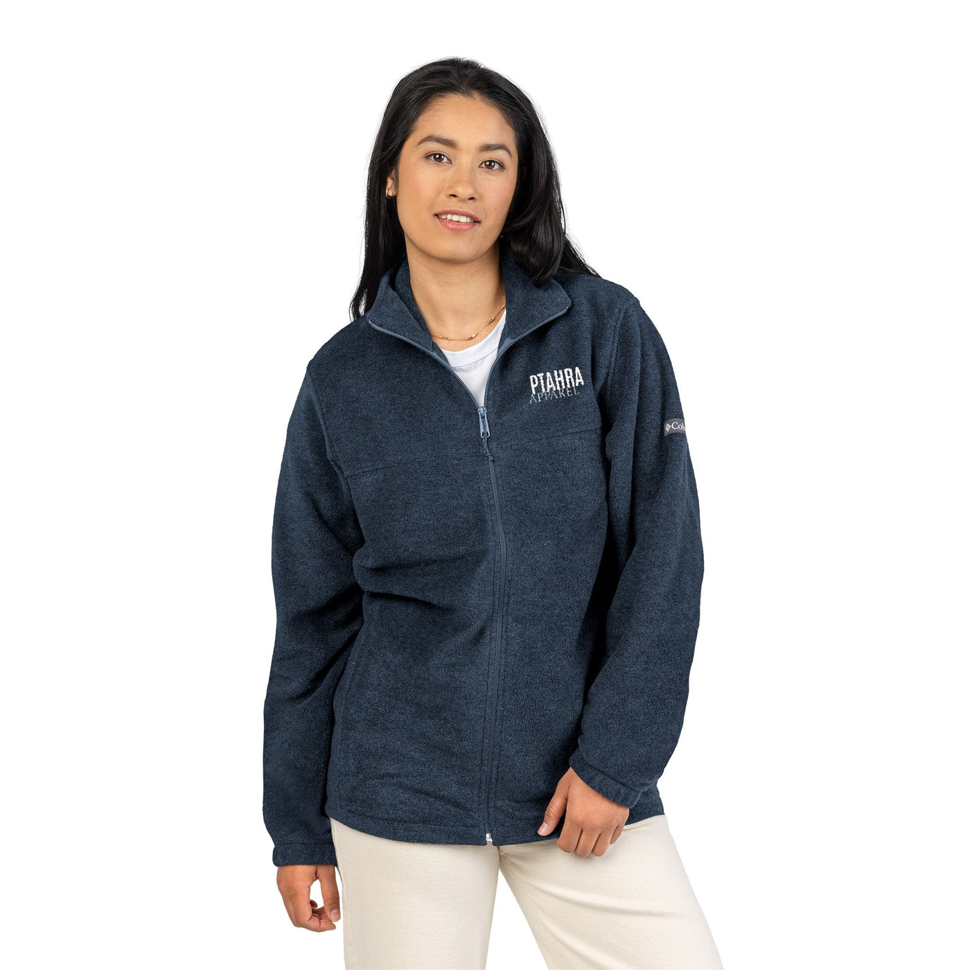 Ptahra B Embroidered Columbia Fleece Jacket for All Seasons, Cozy Outerwear for Outdoor Adventures, Personalized Gift for Her
