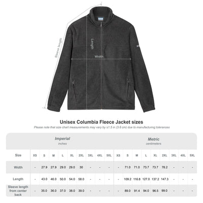 Ptahra B Embroidered Columbia Fleece Jacket for All Seasons, Cozy Outerwear for Outdoor Adventures, Personalized Gift for Her