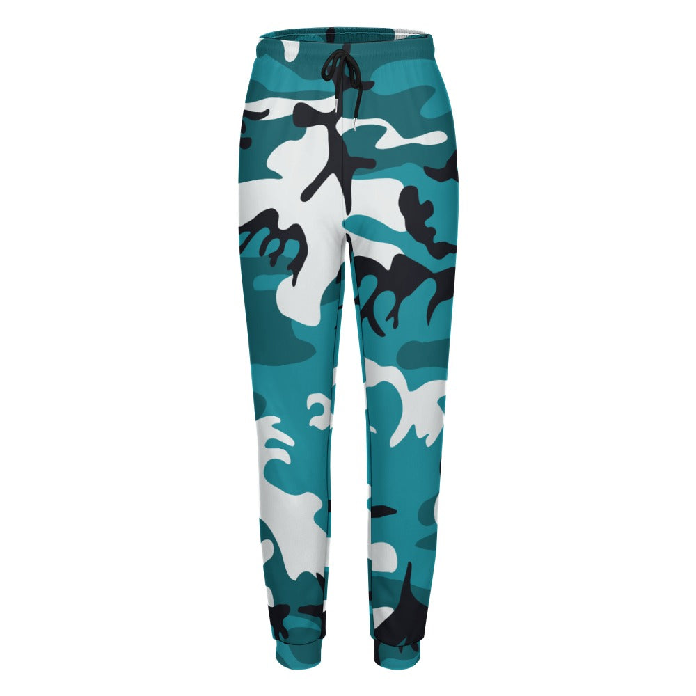 Ptahra B Women's Turquoise Camo Fully Print Sweatpants