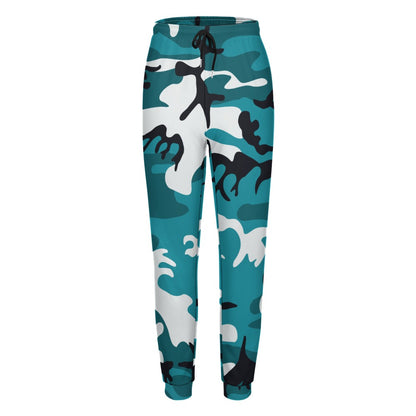 Ptahra B Women's Turquoise Camo Fully Print Sweatpants
