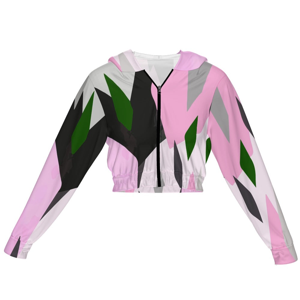 Women's Chiffon Cropped Jacket zipper coat