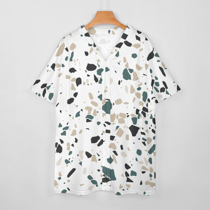 Women's Multi-Color Stone Pattern V-Neck Bat Sleeve Two Piece Set