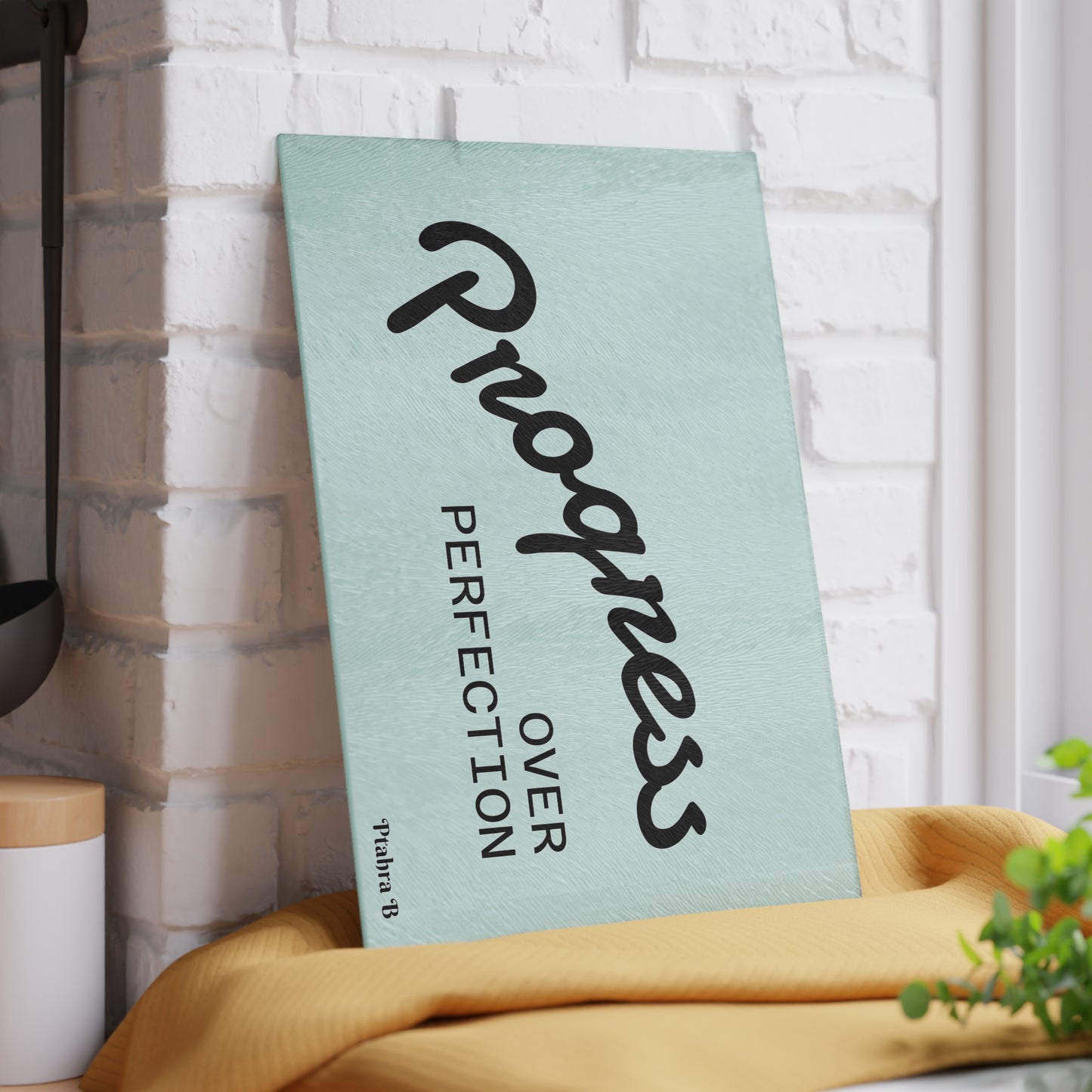 Ptahra B Motivational Glass Cutting Board