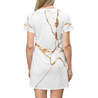 Ptahra B Chic Marble T-Shirt Dress