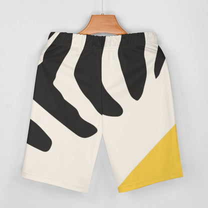 Women's Zebra Pattern/Yellow Stripe V-Neck Bat Sleeve Two Piece Set