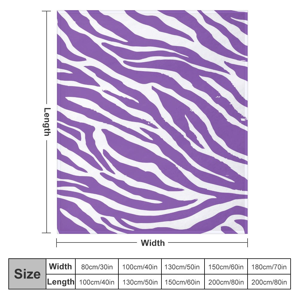 Ptahra B Purple Zebra Type Design Ultra-Soft Flannel Blanket