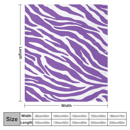 Ptahra B Purple Zebra Type Design Ultra-Soft Flannel Blanket