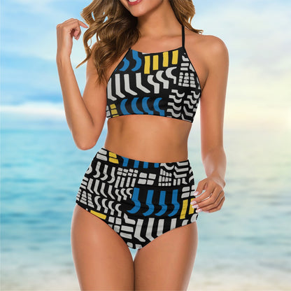 Ptahra B Cute Suspender Two Piece Bikini Swimsuit