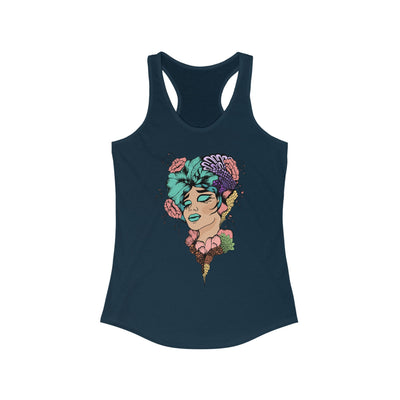 Ptahra B Artistic Floral Graphic Tank Top, Summer Vacation Apparel, Boho Style Top, Gift for Her, Festival Wear