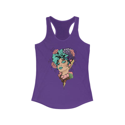 Ptahra B Artistic Floral Graphic Tank Top, Summer Vacation Apparel, Boho Style Top, Gift for Her, Festival Wear