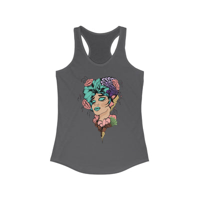 Ptahra B Artistic Floral Graphic Tank Top, Summer Vacation Apparel, Boho Style Top, Gift for Her, Festival Wear