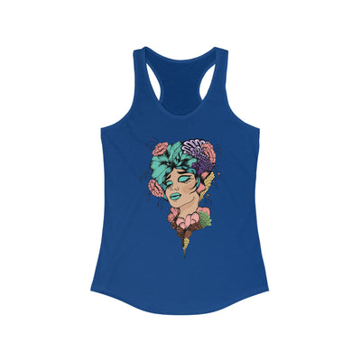 Ptahra B Artistic Floral Graphic Tank Top, Summer Vacation Apparel, Boho Style Top, Gift for Her, Festival Wear