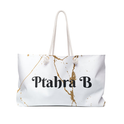 Ptahra B White/Marble Weekender Bag