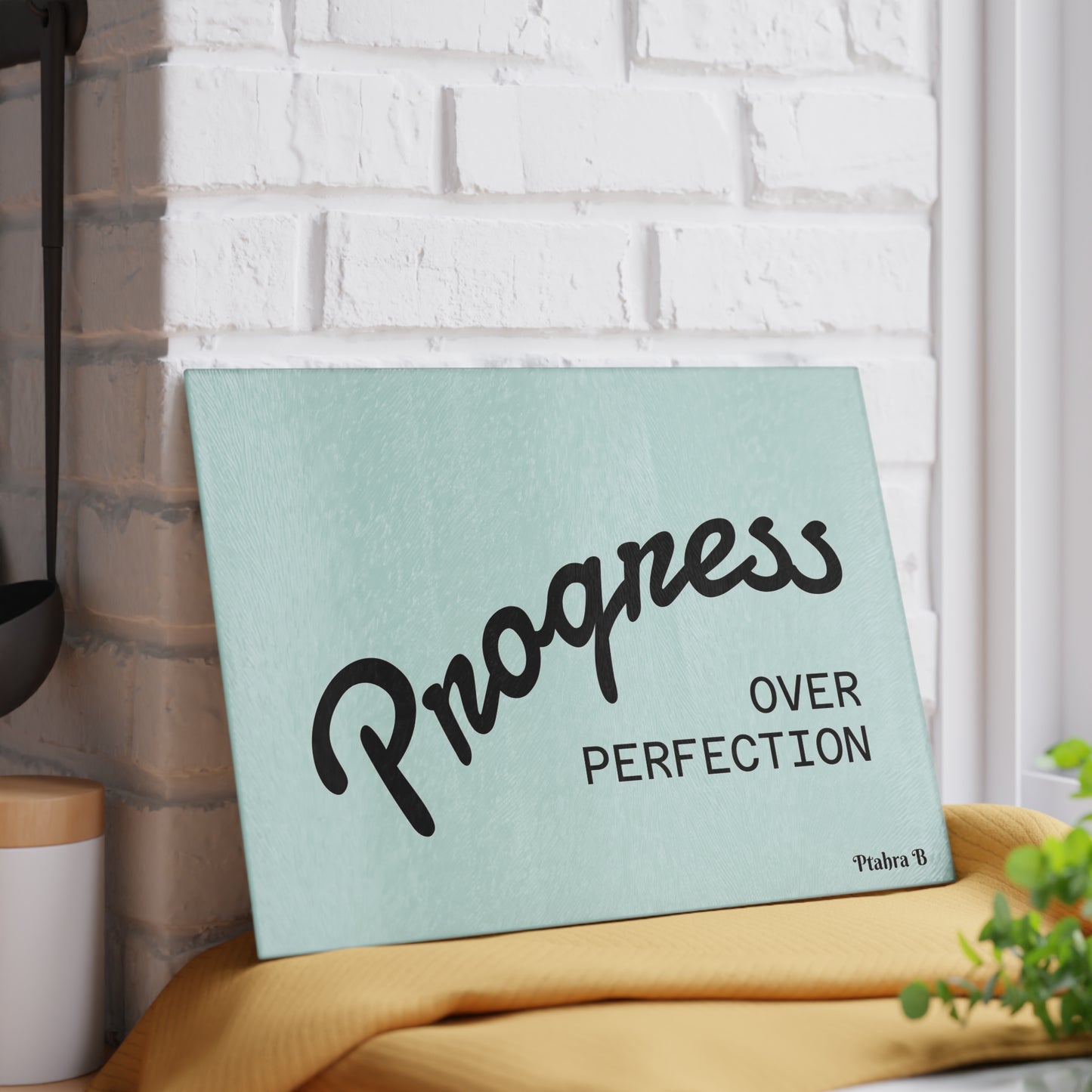 Ptahra B Motivational Glass Cutting Board