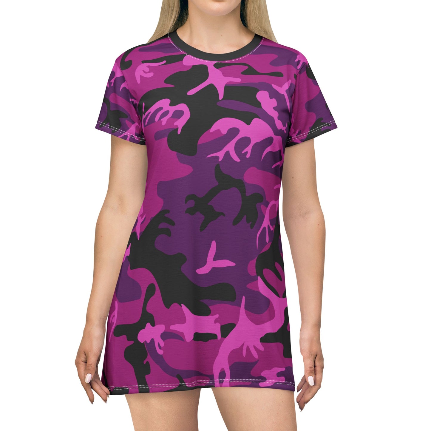 Ptahra B Fierce Purple Camo T-Shirt Dress