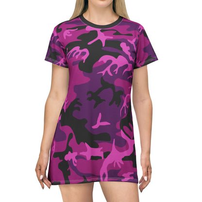 Ptahra B Fierce Purple Camo T-Shirt Dress