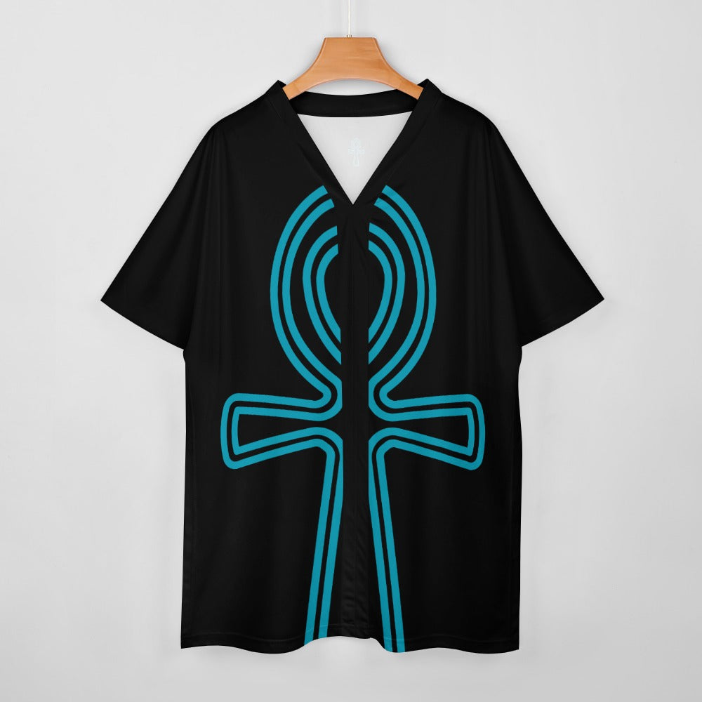 Black /Ankh V-neck Bat Sleeve Two Piece Set