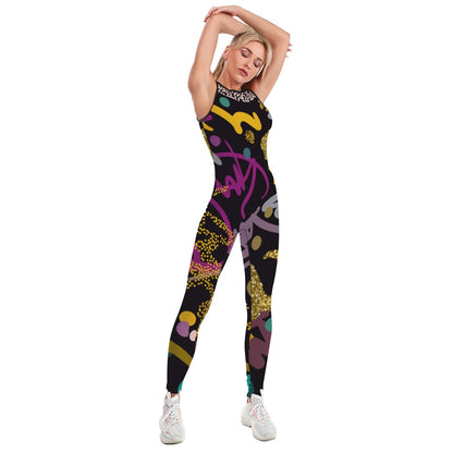 Ptahra B Black/Gold/Multi-Color Ladies Bodysuit