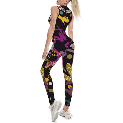 Ptahra B Black/Gold/Multi-Color Ladies Bodysuit