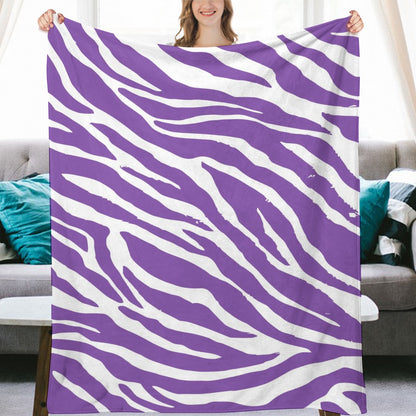 Ptahra B Purple Zebra Type Design Ultra-Soft Flannel Blanket