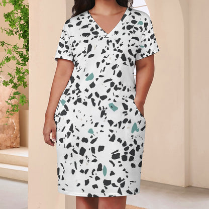 Women's Stone Pattern Loose pocket dress