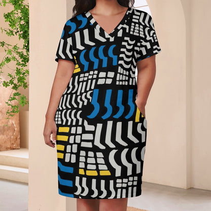 Women's Graphic Design Loose Pocket Dress