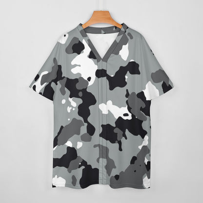 Women's Grey/White Camo V-Neck Bat Sleeve Two Piece Set