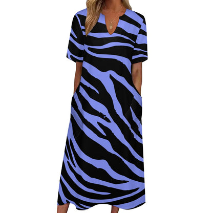 Purple Zebra 7-Point Sleeve Dress