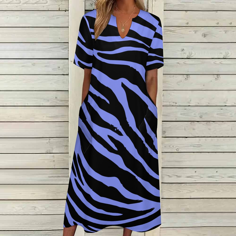 Purple Zebra 7-Point Sleeve Dress