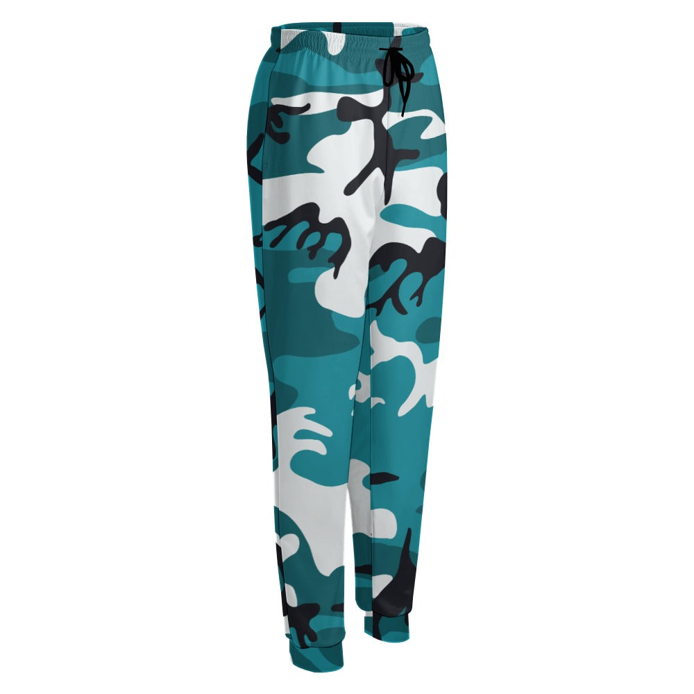 Ptahra B Women's Turquoise Camo Fully Print Sweatpants