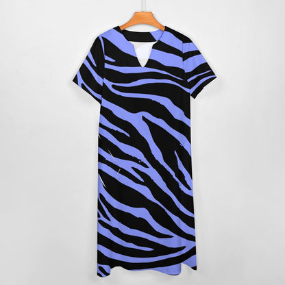Purple Zebra 7-Point Sleeve Dress