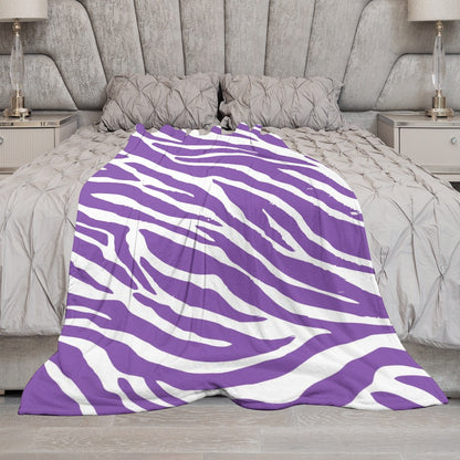Ptahra B Purple Zebra Type Design Ultra-Soft Flannel Blanket