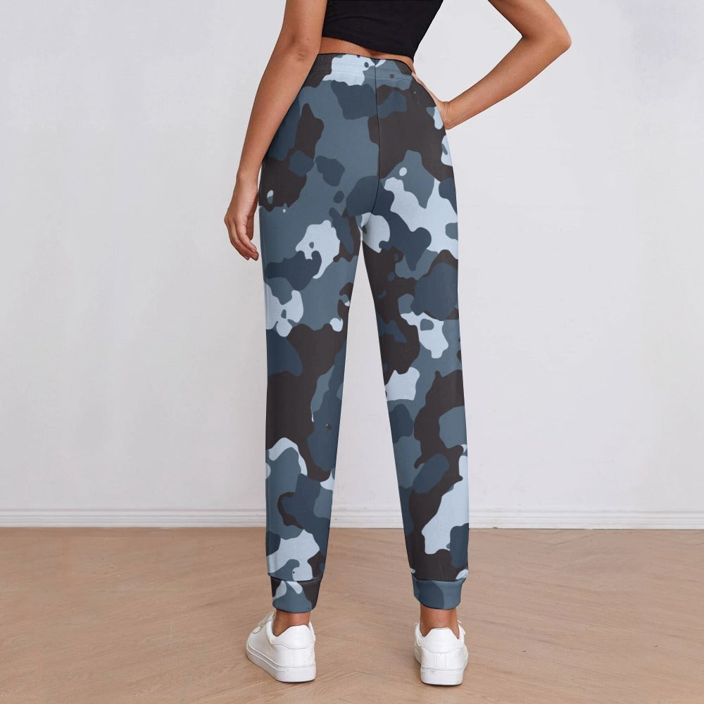 Ptahra B Women's Grey/Black Camo Fully Print Sweatpants
