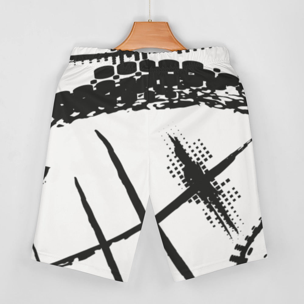 Women's Graphic on Whtie V-Neck Bat Sleeve Two Piece Set