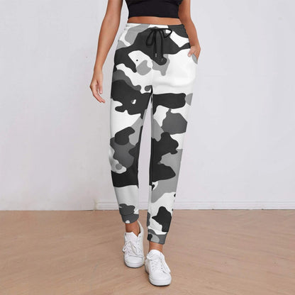 Ptahra B White/Black Women's Fully Print Sweatpants